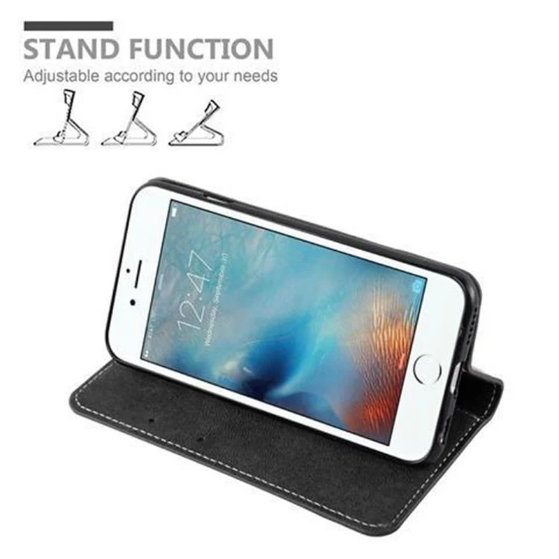Cadorabo Hülle kompatibel mit Apple iPhone 6 / 6S Schutzhülle mit Magnetverschluss, Standfunktion und Kartenfach