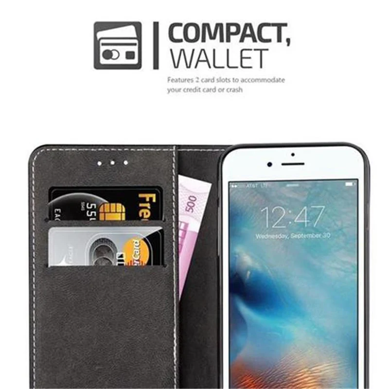 Cadorabo Hülle kompatibel mit Apple iPhone 6 / 6S Schutzhülle mit Magnetverschluss, Standfunktion und Kartenfach