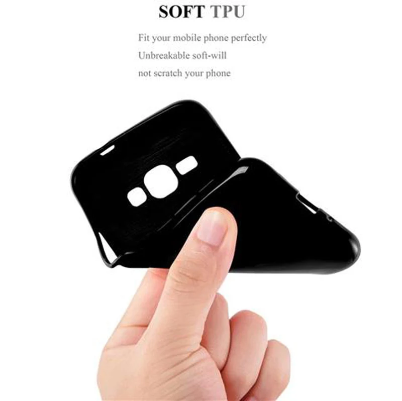 Cadorabo Hülle kompatibel mit Samsung Galaxy J1 2015 Schutzhülle aus flexiblem TPU Silikon