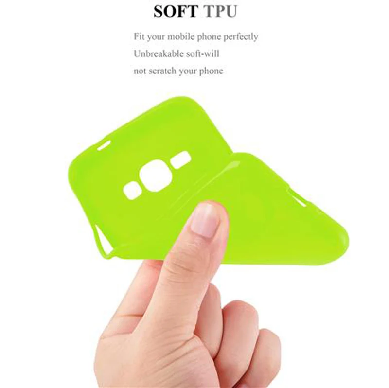 Cadorabo Hülle kompatibel mit Samsung Galaxy J1 2015 Schutzhülle aus flexiblem TPU Silikon