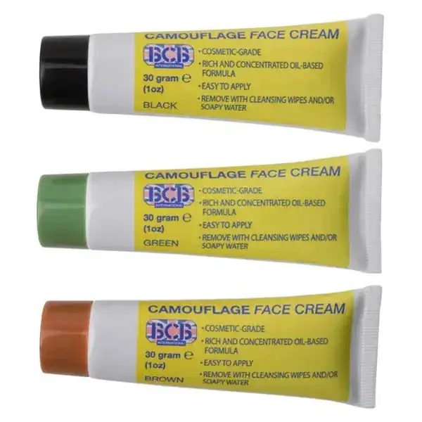 Tarncreme Tuben-Set braun / oliv / schwarz