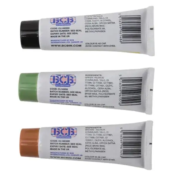 Tarncreme Tuben-Set braun / oliv / schwarz