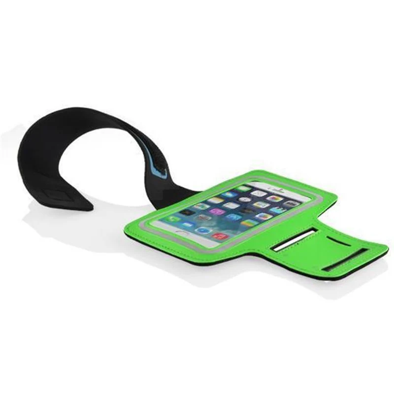 Cadorabo Neopren Smartphone Sport Armband Fitnessstudio Jogging Armband Oberarmtasche kompatibel mit 3.7 - 4.5 Zoll 3.7 - 4.5 Zoll Handys mit Schlüsselfach und Kopfhöreranschluss in WEIß