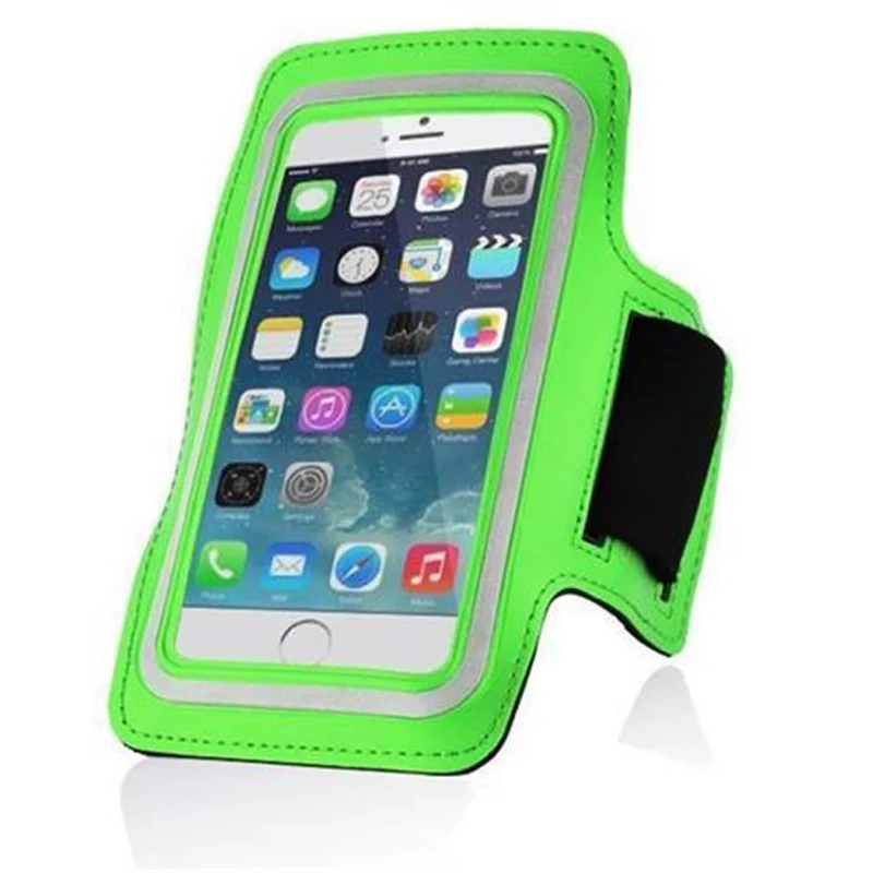 Cadorabo Neopren Smartphone Sport Armband Fitnessstudio Jogging Armband Oberarmtasche kompatibel mit 3.7 - 4.5 Zoll 3.7 - 4.5 Zoll Handys mit Schlüsselfach und Kopfhöreranschluss in WEIß