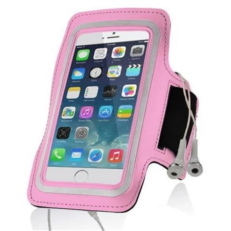 Cadorabo Neopren Smartphone Sport Armband Fitnessstudio Jogging Armband Oberarmtasche kompatibel mit 4.5 - 5 Zoll 4.5 - 5 Zoll Handys mit Schlüsselfach und Kopfhöreranschluss in BLAU