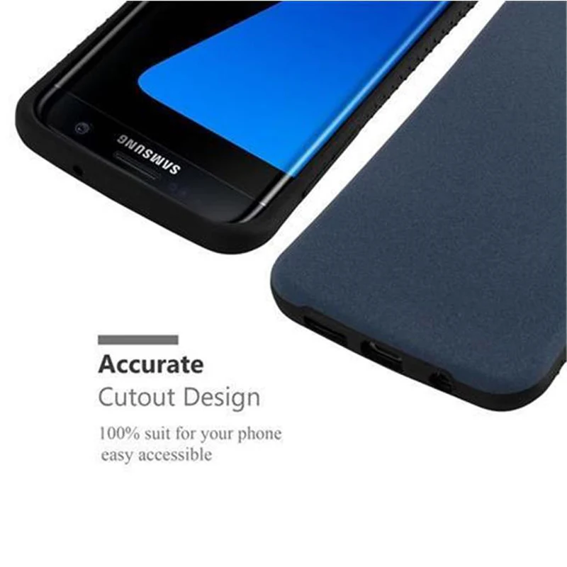 Cadorabo Hülle kompatibel mit Samsung Galaxy S7 EDGE Hard Case Schutzhülle Small Waist mit rutschfestem Gummi-Rücken
