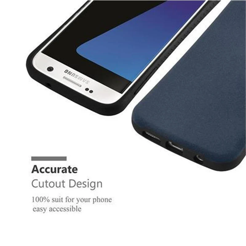 Cadorabo Hülle kompatibel mit Samsung Galaxy S7 Hard Case Schutzhülle Small Waist mit rutschfestem Gummi-Rücken