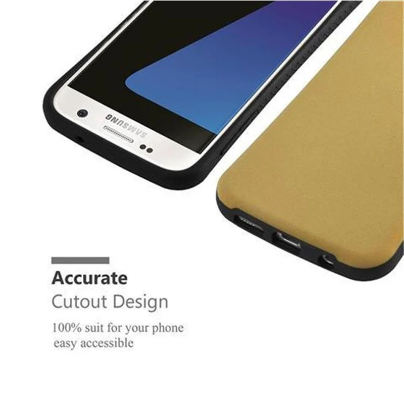 Cadorabo Hülle kompatibel mit Samsung Galaxy S7 Hard Case Schutzhülle Small Waist mit rutschfestem Gummi-Rücken