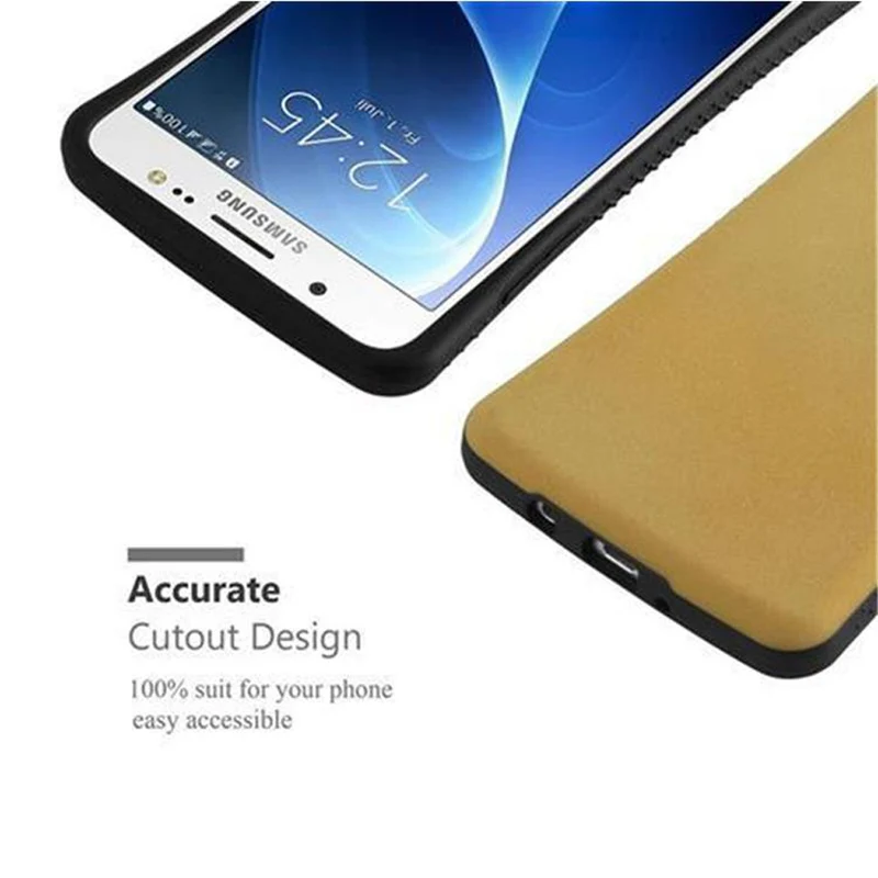 Cadorabo Hülle kompatibel mit Samsung Galaxy J5 2016 Hard Case Schutzhülle Small Waist mit rutschfestem Gummi-Rücken