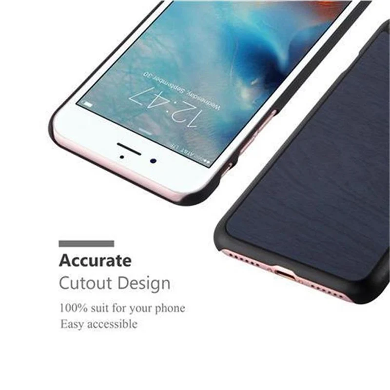 Cadorabo Hülle kompatibel mit Apple iPhone 7 / 7S / 8 / SE 2020 Hard Case Schutzhülle in Holz Optik gegen Kratzer und Stöße