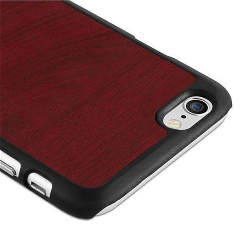 Cadorabo Hülle kompatibel mit Apple iPhone 6 / 6S Hard Case Schutzhülle in Holz Optik gegen Kratzer und Stöße
