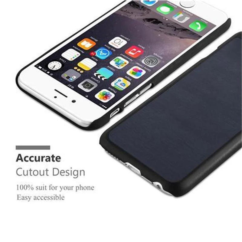 Cadorabo Hülle kompatibel mit Apple iPhone 6 / 6S Hard Case Schutzhülle in Holz Optik gegen Kratzer und Stöße