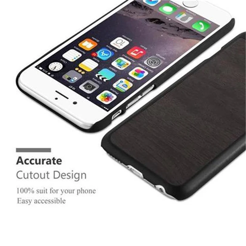 Cadorabo Hülle kompatibel mit Apple iPhone 6 / 6S Hard Case Schutzhülle in Holz Optik gegen Kratzer und Stöße