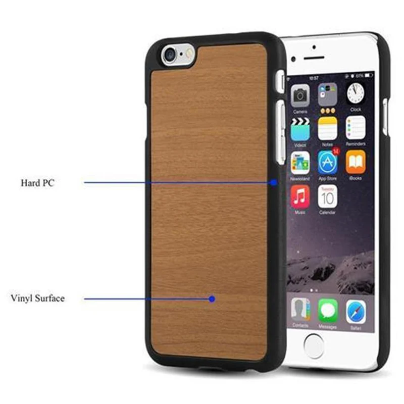 Cadorabo Hülle kompatibel mit Apple iPhone 6 / 6S Hard Case Schutzhülle in Holz Optik gegen Kratzer und Stöße