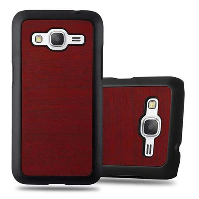 Cadorabo Hülle kompatibel mit Samsung Galaxy CORE PRIME Hard Case Schutzhülle in Holz Optik gegen Kratzer und Stöße