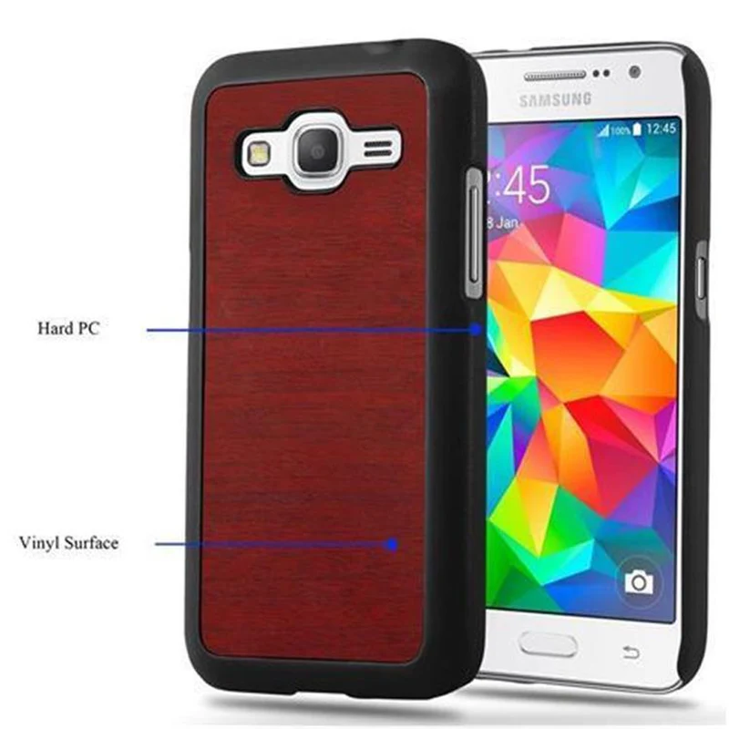 Cadorabo Hülle kompatibel mit Samsung Galaxy CORE PRIME Hard Case Schutzhülle in Holz Optik gegen Kratzer und Stöße
