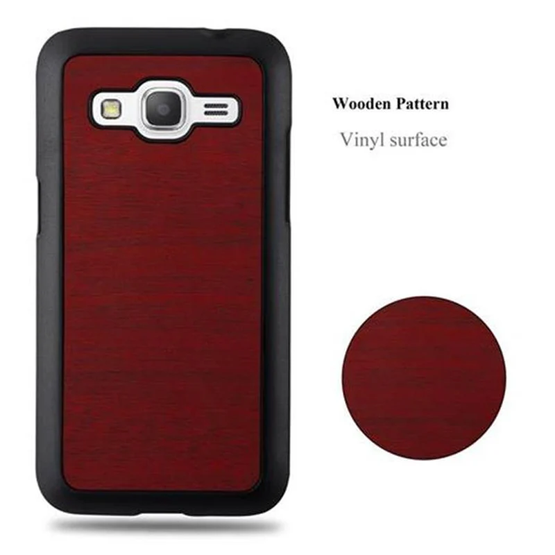 Cadorabo Hülle kompatibel mit Samsung Galaxy CORE PRIME Hard Case Schutzhülle in Holz Optik gegen Kratzer und Stöße