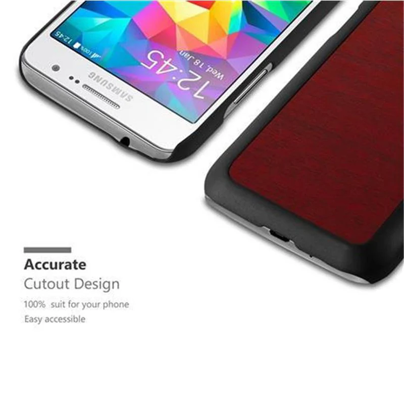 Cadorabo Hülle kompatibel mit Samsung Galaxy CORE PRIME Hard Case Schutzhülle in Holz Optik gegen Kratzer und Stöße
