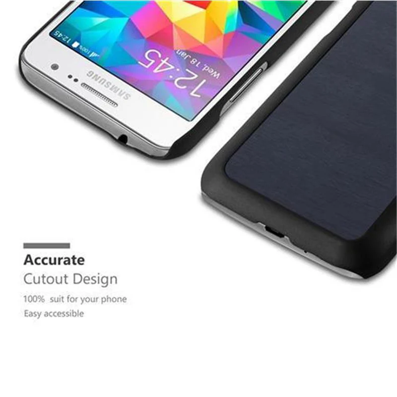Cadorabo Hülle kompatibel mit Samsung Galaxy CORE PRIME Hard Case Schutzhülle in Holz Optik gegen Kratzer und Stöße