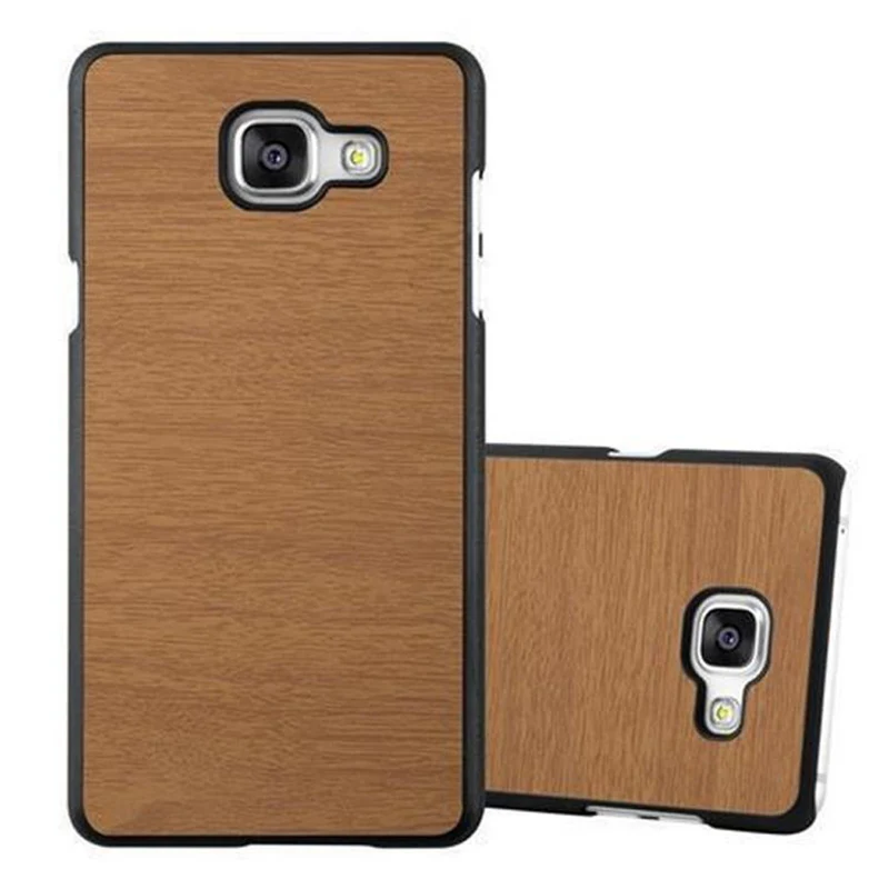 Cadorabo Hülle kompatibel mit Samsung Galaxy A5 2016 Hard Case Schutzhülle in Holz Optik gegen Kratzer und Stöße