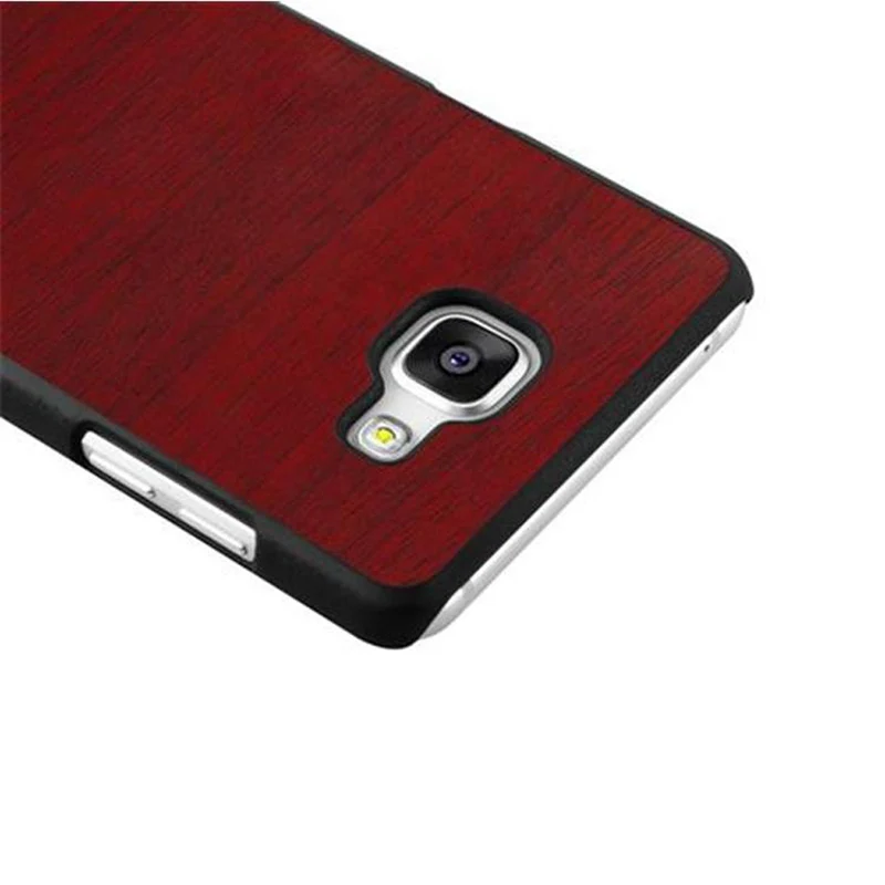 Cadorabo Hülle kompatibel mit Samsung Galaxy A5 2016 Hard Case Schutzhülle in Holz Optik gegen Kratzer und Stöße