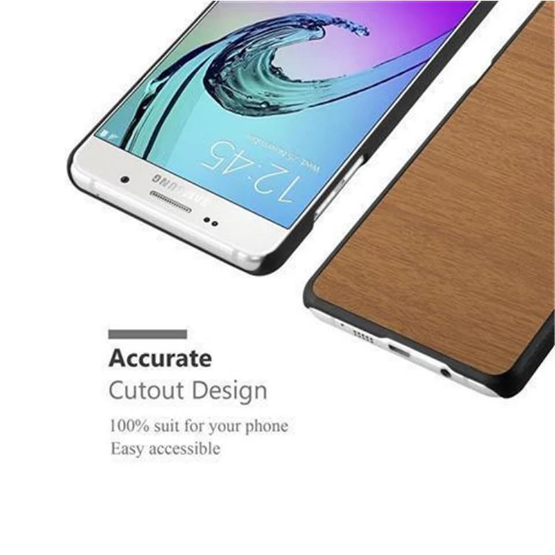Cadorabo Hülle kompatibel mit Samsung Galaxy A5 2016 Hard Case Schutzhülle in Holz Optik gegen Kratzer und Stöße