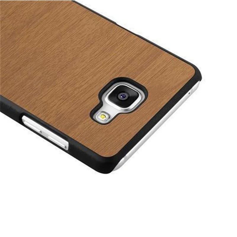 Cadorabo Hülle kompatibel mit Samsung Galaxy A5 2016 Hard Case Schutzhülle in Holz Optik gegen Kratzer und Stöße