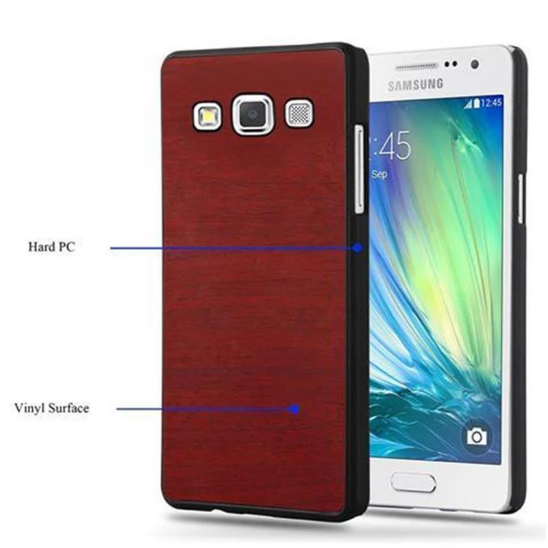Cadorabo Hülle kompatibel mit Samsung Galaxy A5 2015 Hard Case Schutzhülle in Holz Optik gegen Kratzer und Stöße