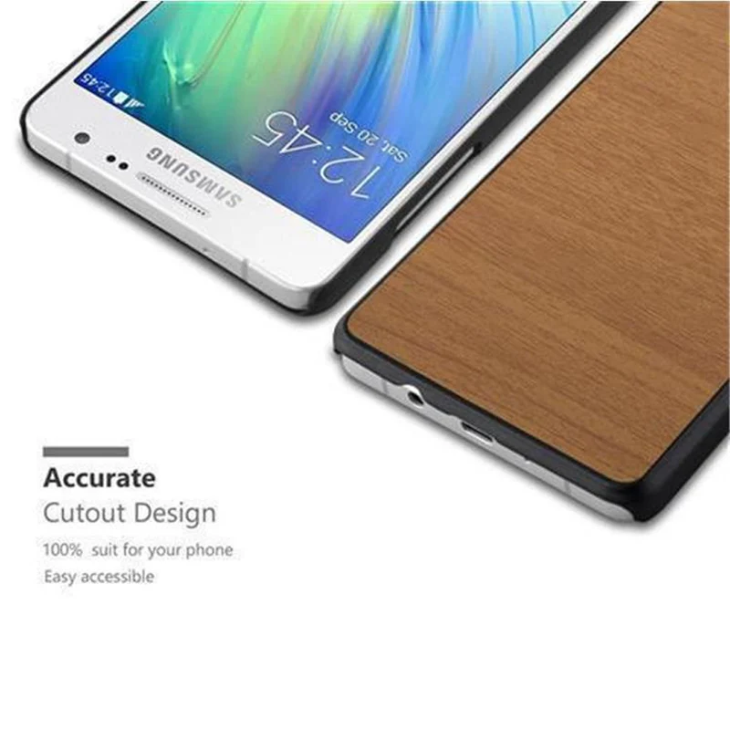 Cadorabo Hülle kompatibel mit Samsung Galaxy A5 2015 Hard Case Schutzhülle in Holz Optik gegen Kratzer und Stöße