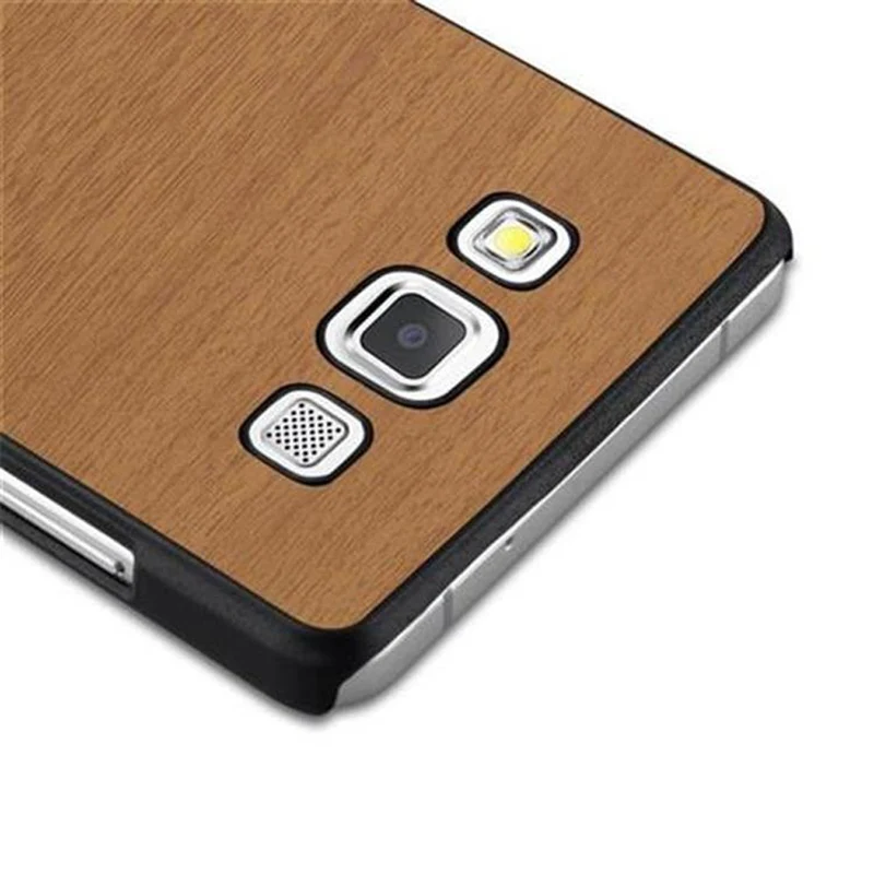 Cadorabo Hülle kompatibel mit Samsung Galaxy A5 2015 Hard Case Schutzhülle in Holz Optik gegen Kratzer und Stöße