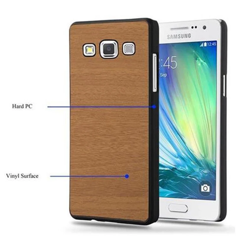 Cadorabo Hülle kompatibel mit Samsung Galaxy A5 2015 Hard Case Schutzhülle in Holz Optik gegen Kratzer und Stöße