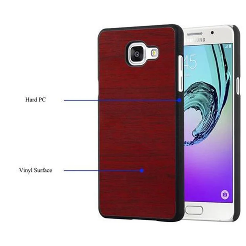 Cadorabo Hülle kompatibel mit Samsung Galaxy A3 2016 Hard Case Schutzhülle in Holz Optik gegen Kratzer und Stöße