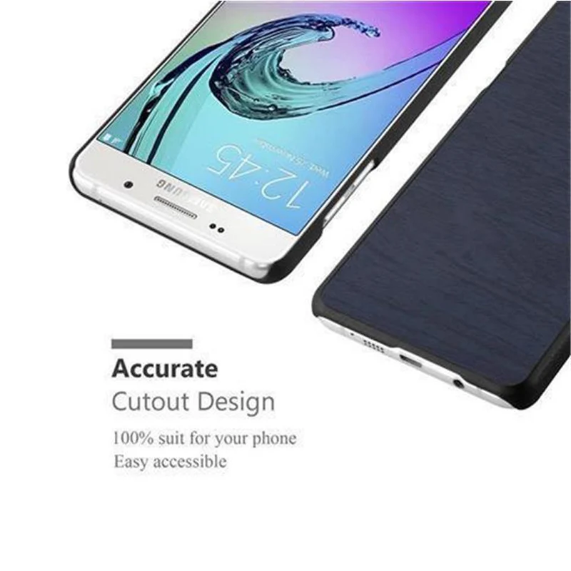 Cadorabo Hülle kompatibel mit Samsung Galaxy A3 2016 Hard Case Schutzhülle in Holz Optik gegen Kratzer und Stöße