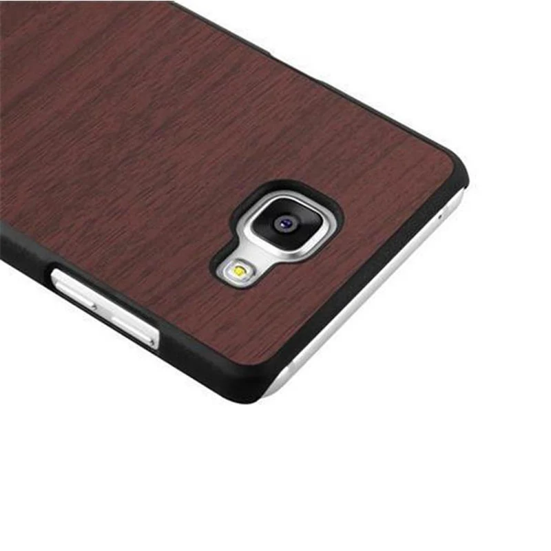 Cadorabo Hülle kompatibel mit Samsung Galaxy A3 2016 Hard Case Schutzhülle in Holz Optik gegen Kratzer und Stöße