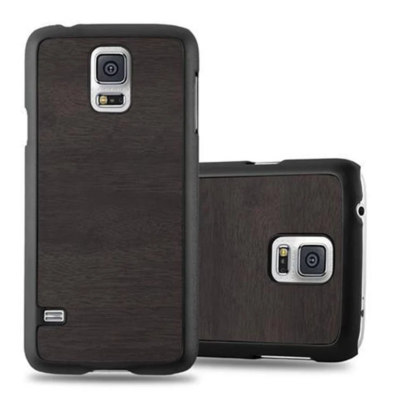 Cadorabo Hülle kompatibel mit Samsung Galaxy S5 / S5 NEO Hard Case Schutzhülle in Holz Optik gegen Kratzer und Stöße