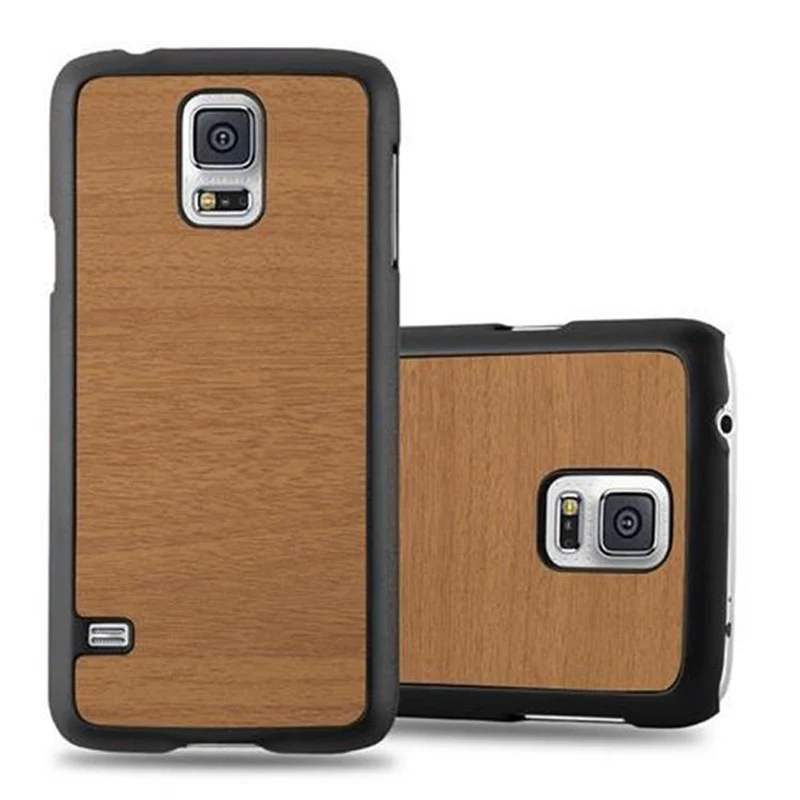 Cadorabo Hülle kompatibel mit Samsung Galaxy S5 / S5 NEO Hard Case Schutzhülle in Holz Optik gegen Kratzer und Stöße