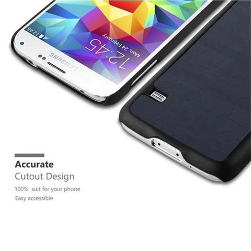 Cadorabo Hülle kompatibel mit Samsung Galaxy S5 / S5 NEO Hard Case Schutzhülle in Holz Optik gegen Kratzer und Stöße