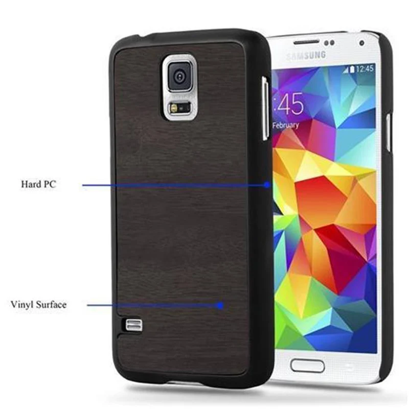 Cadorabo Hülle kompatibel mit Samsung Galaxy S5 / S5 NEO Hard Case Schutzhülle in Holz Optik gegen Kratzer und Stöße