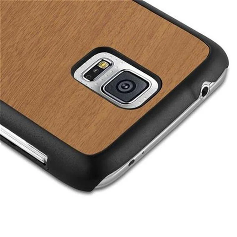 Cadorabo Hülle kompatibel mit Samsung Galaxy S5 / S5 NEO Hard Case Schutzhülle in Holz Optik gegen Kratzer und Stöße