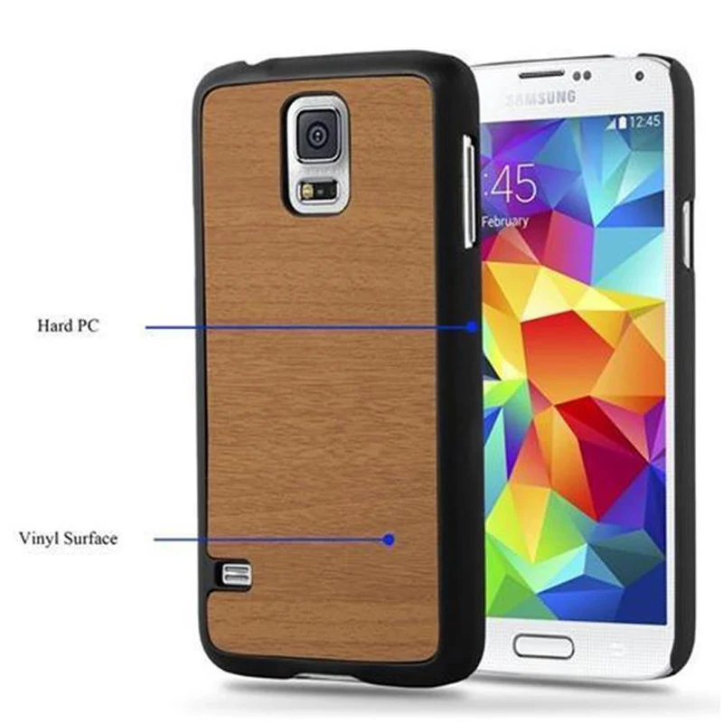 Cadorabo Hülle kompatibel mit Samsung Galaxy S5 / S5 NEO Hard Case Schutzhülle in Holz Optik gegen Kratzer und Stöße