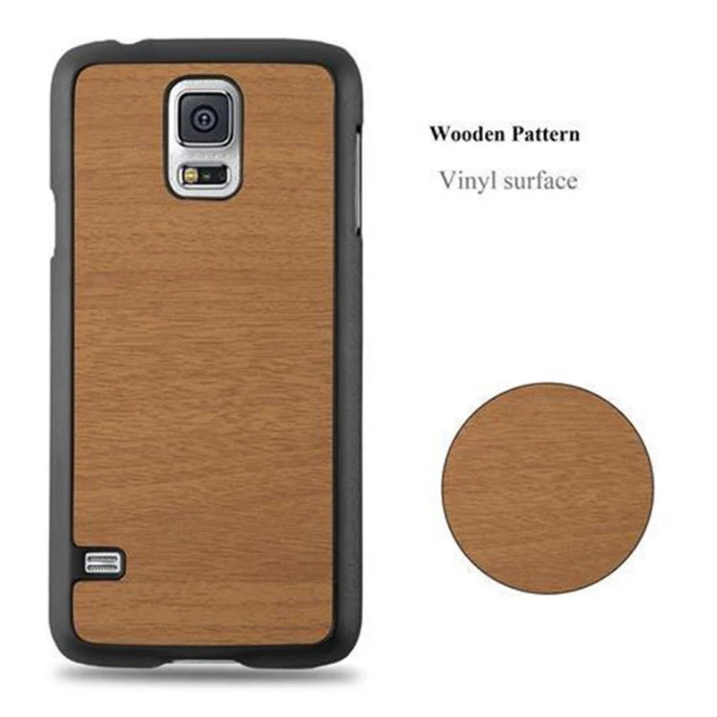 Cadorabo Hülle kompatibel mit Samsung Galaxy S5 / S5 NEO Hard Case Schutzhülle in Holz Optik gegen Kratzer und Stöße