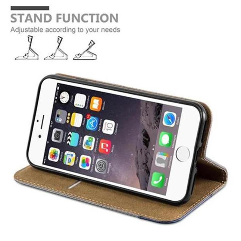 Cadorabo Hülle kompatibel mit Apple iPhone 7 / 7S / 8 / SE 2020 Schutzhülle mit Standfunktion und Kartenfach in Bast-Optik