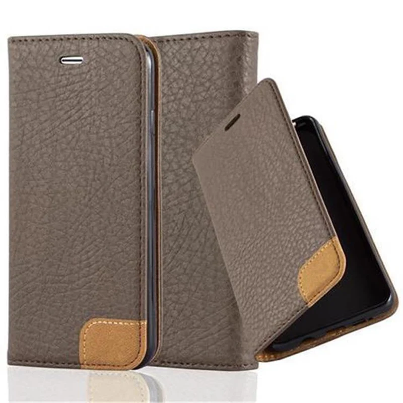 Cadorabo Hülle kompatibel mit Apple iPhone 6 / 6S Schutzhülle mit Standfunktion, Kartenfach und Textil-Patch