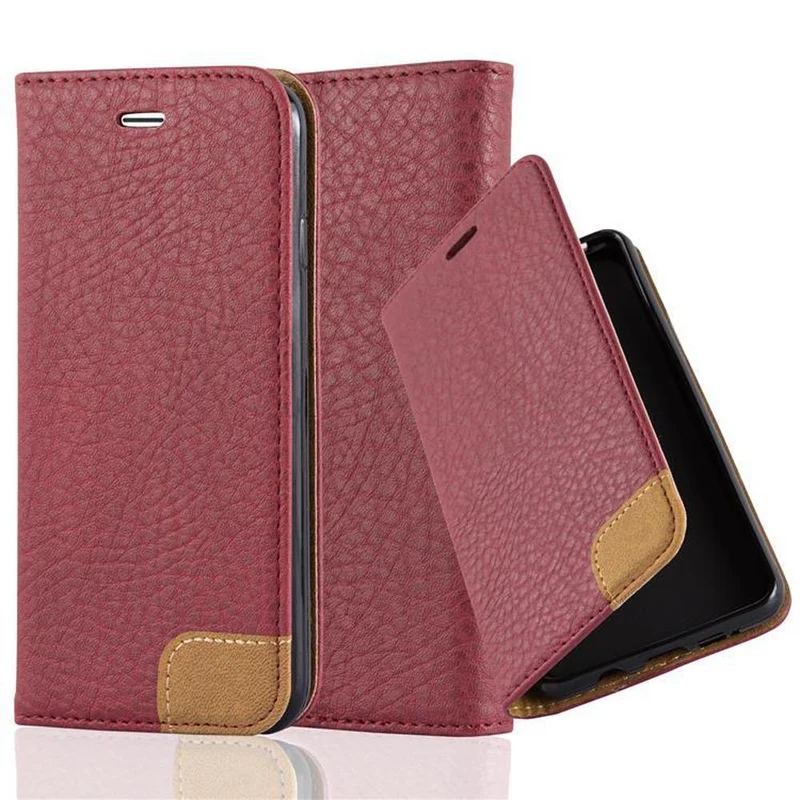 Cadorabo Hülle kompatibel mit Apple iPhone 6 / 6S Schutzhülle mit Standfunktion, Kartenfach und Textil-Patch