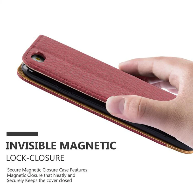Cadorabo Hülle kompatibel mit Apple iPhone 6 / 6S Schutzhülle mit Standfunktion, Kartenfach und Textil-Patch