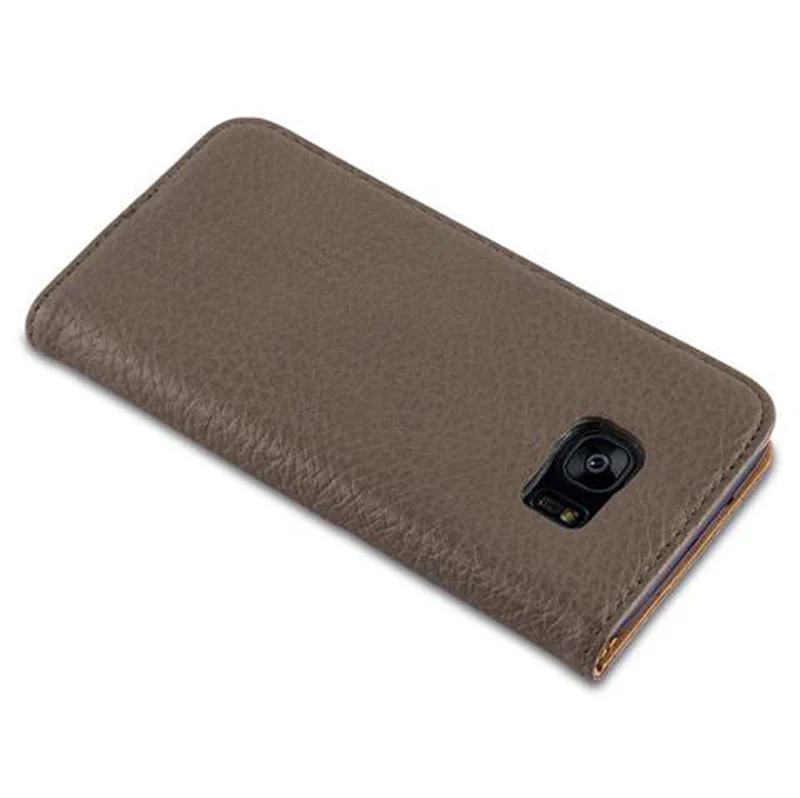 Cadorabo Hülle kompatibel mit Samsung Galaxy S7 EDGE Schutzhülle mit Standfunktion, Kartenfach und Textil-Patch