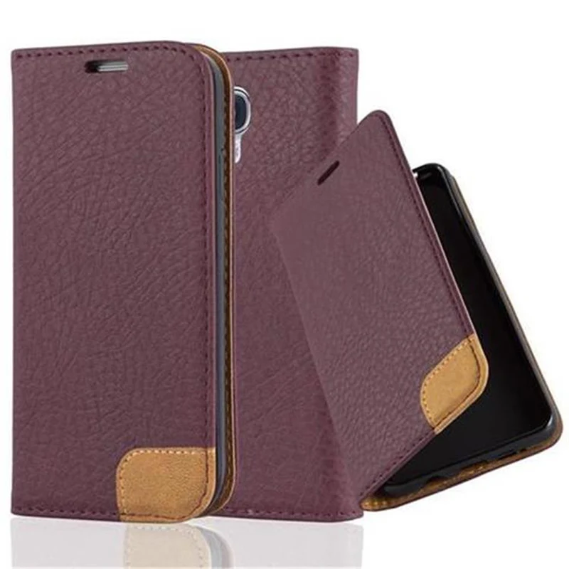 Cadorabo Hülle kompatibel mit Samsung Galaxy S4 Schutzhülle mit Standfunktion, Kartenfach und Textil-Patch