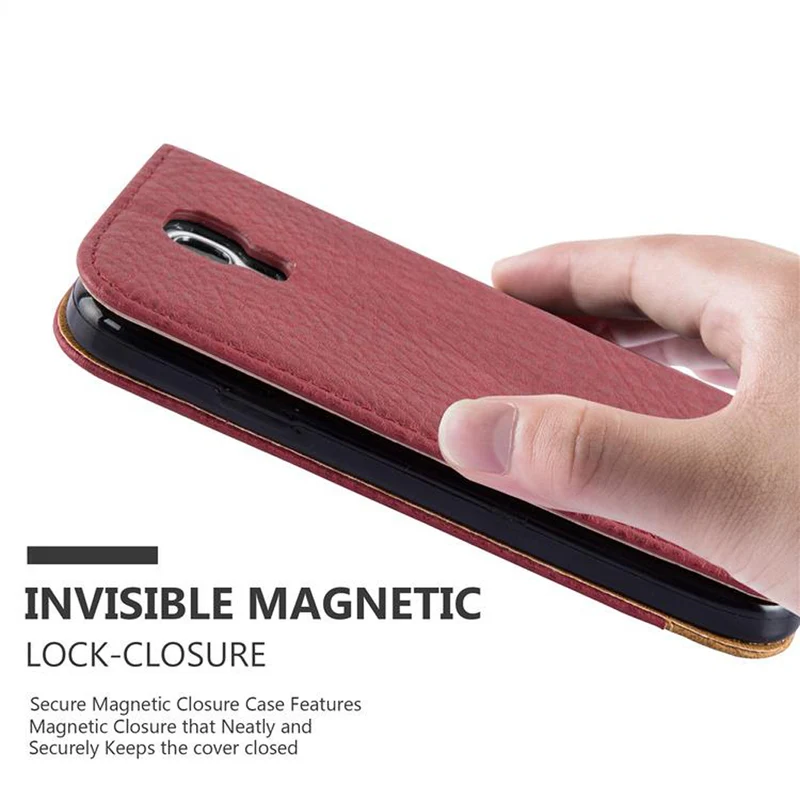 Cadorabo Hülle kompatibel mit Samsung Galaxy S4 Schutzhülle mit Standfunktion, Kartenfach und Textil-Patch