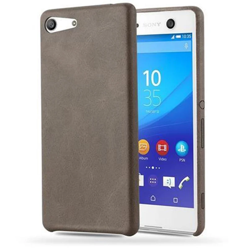 Cadorabo Hülle kompatibel mit Sony Xperia M5 Hard Case Schutzhülle aus Kunstleder