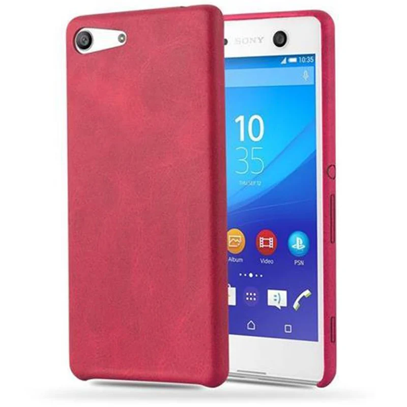 Cadorabo Hülle kompatibel mit Sony Xperia M5 Hard Case Schutzhülle aus Kunstleder